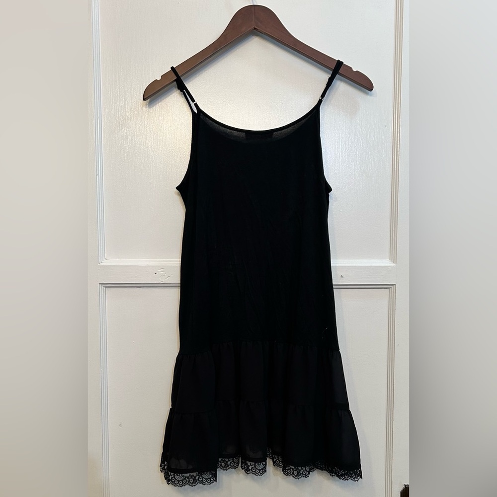 Altar’d State Black Slip Tank Lace Trim Medium - Picture 4 of 4